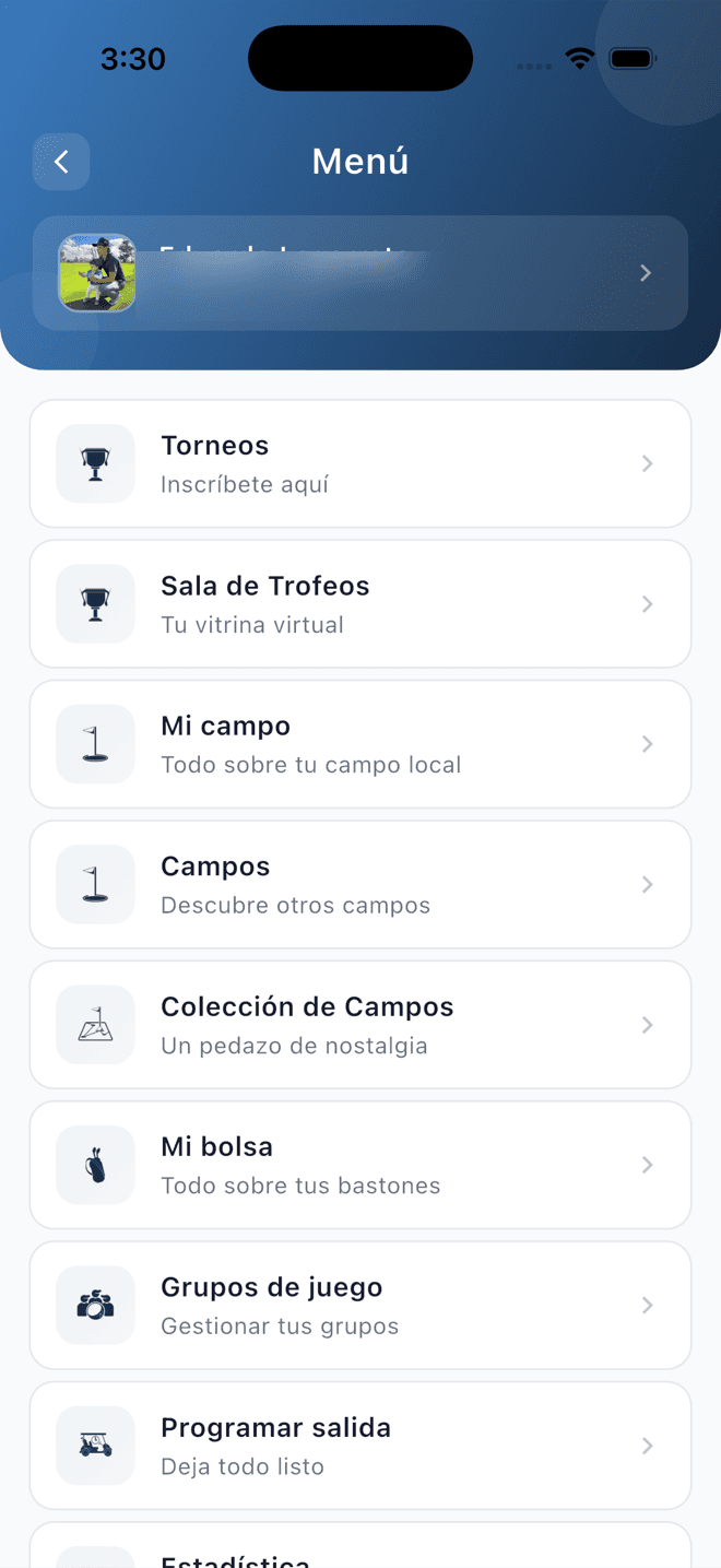 Todo tu golf, a un solo toque.